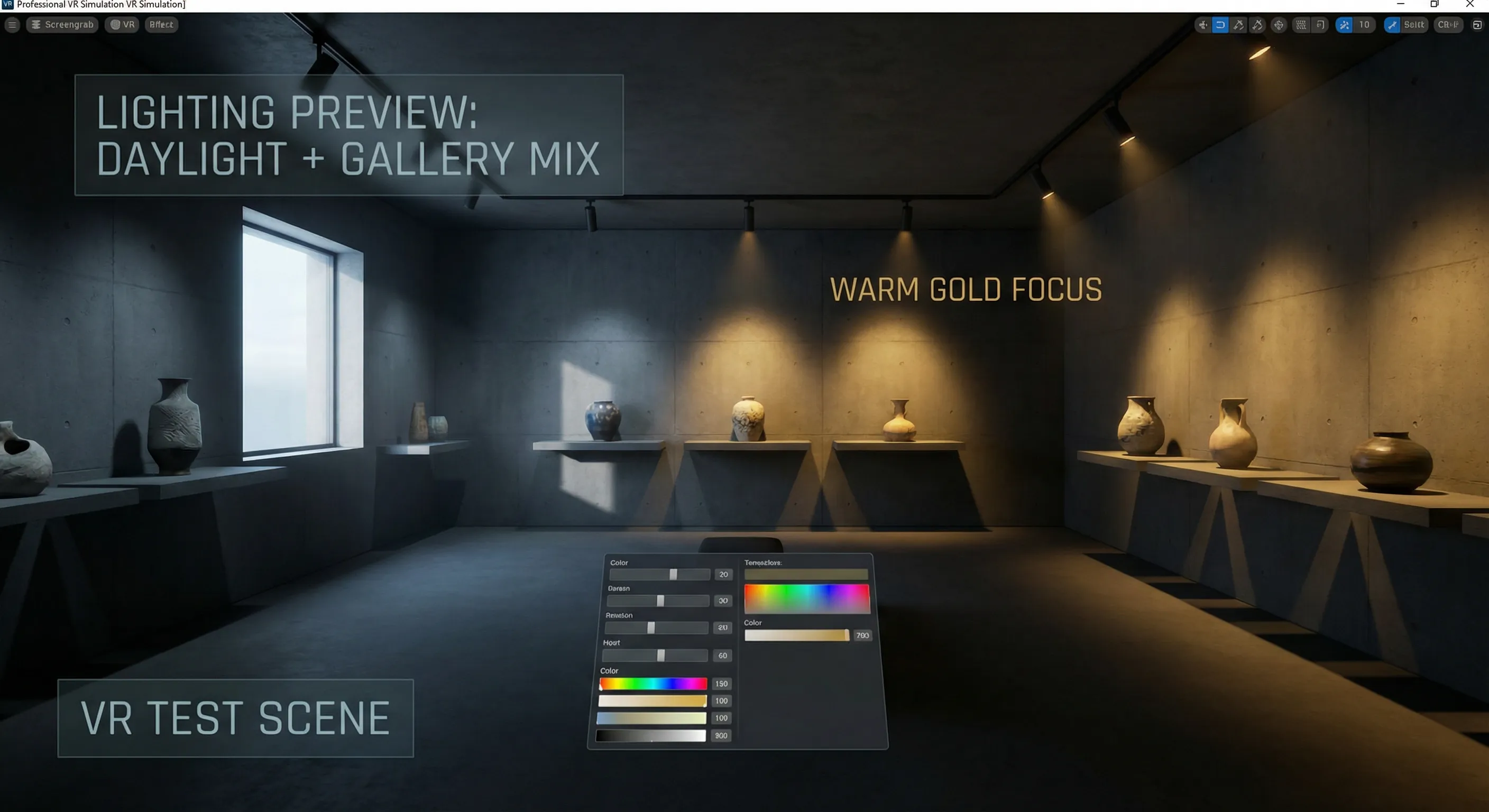 VR lighting test scene