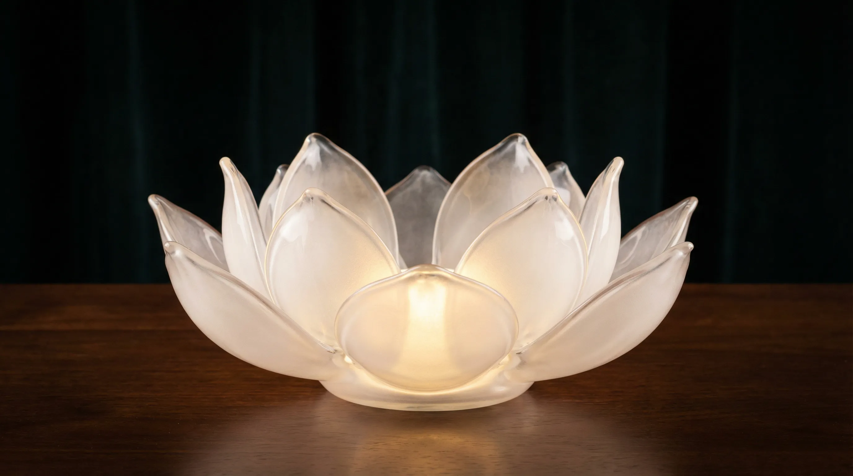 Lotus-shaped glassware render